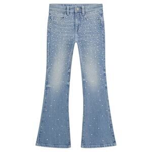 GUESS Big Girls Denim Flare with All-Over Heat Seal Pearls Pants Size 12